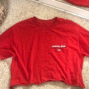Rare Brandy Melville Catalina Island Red Crop Top